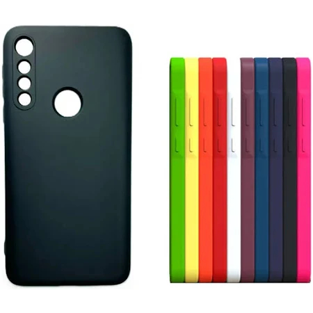Kit 2X1 Motorola Moto G8 Play - Capa Silicone Aveludada Colorida + Película Frontal Ceramica