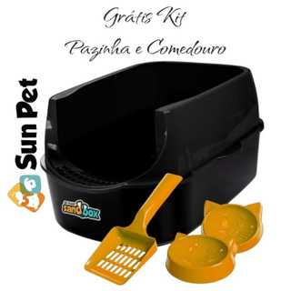 Caixa de Areia para Gatos Grandes Banheiro Sanitário pet Aberta Resistente Furba Sandbox Gato Pet Shop