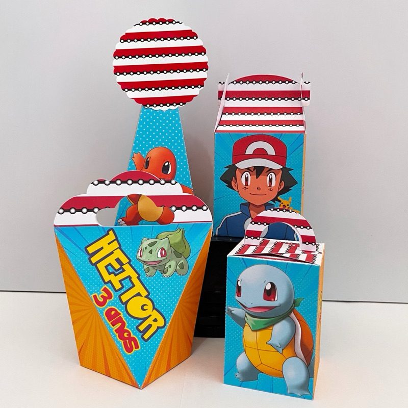 Kit Pegue e Monte Pokémon - kit festa - lembrancinha - aniversario - caixinhas personalizadas - festa infantil