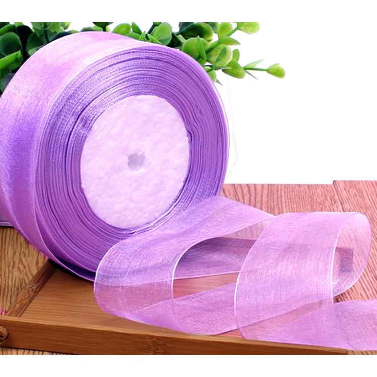 Fita de Organza Lilás N9/38mm Peça com 10 Metros
