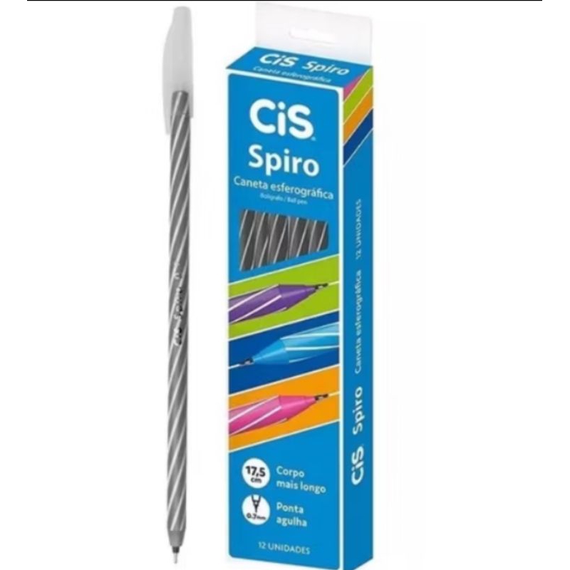KIT COM 04 CANETAS SPIRO PRETA 0,7MM em Oferta na Shopee