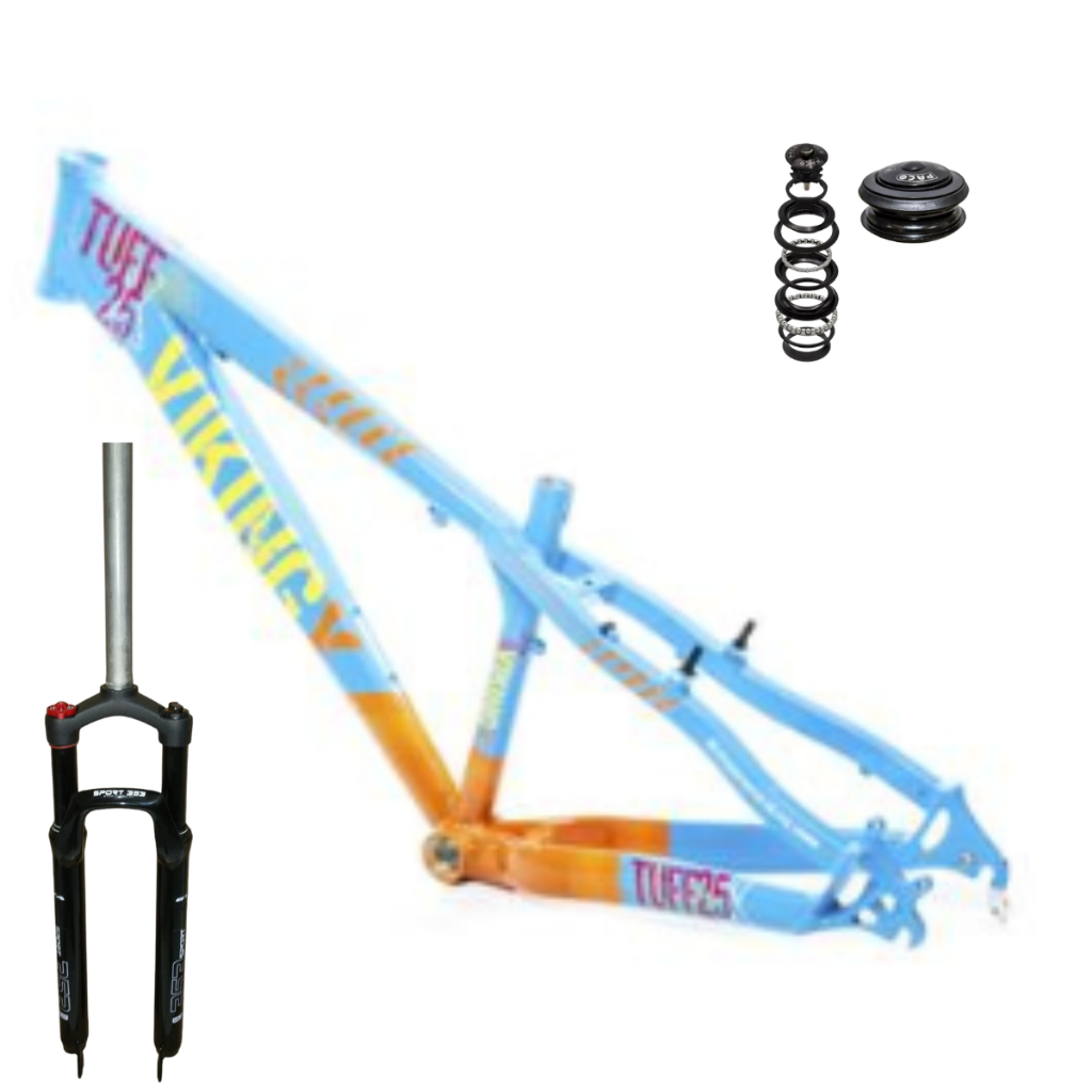 Quadro 26 Viking Dirt J Tuff 25 Mtb+Garfo C/Trava Ombro Ajuste Preload+Caixa Direção 1.1/8*44*30