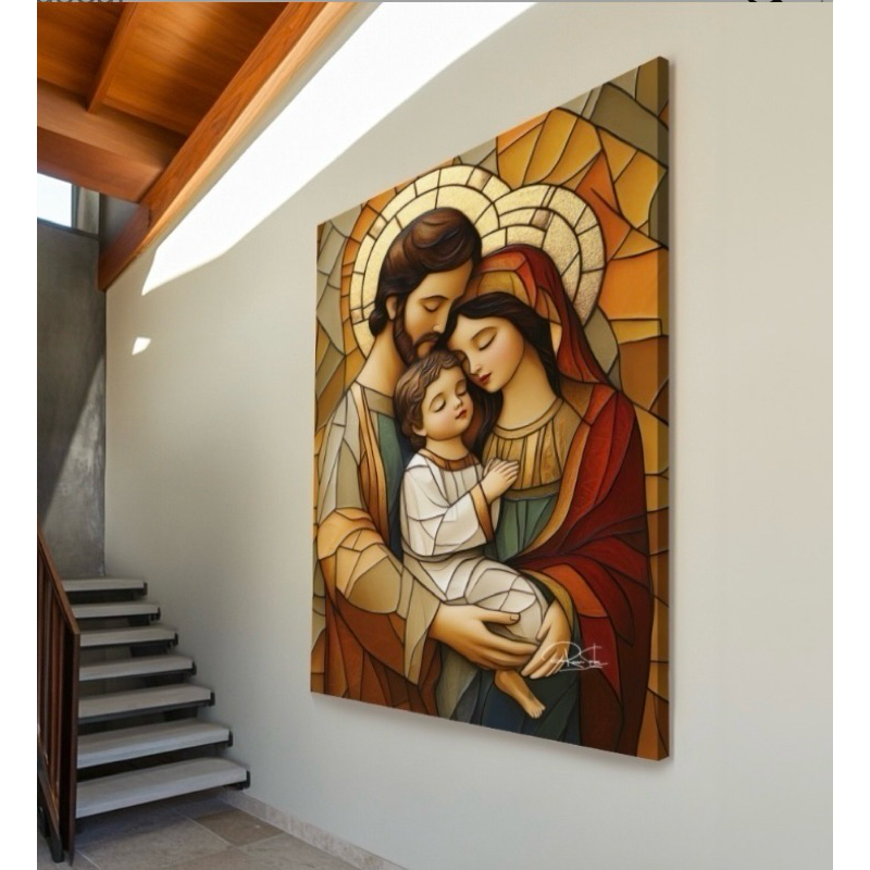 Quadro Decorativo Sagrada Família V em Oferta na Shopee