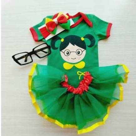 Kit Body Chiquinha Óculos Tule E Laço Personagem fantasia de mesversario menina
