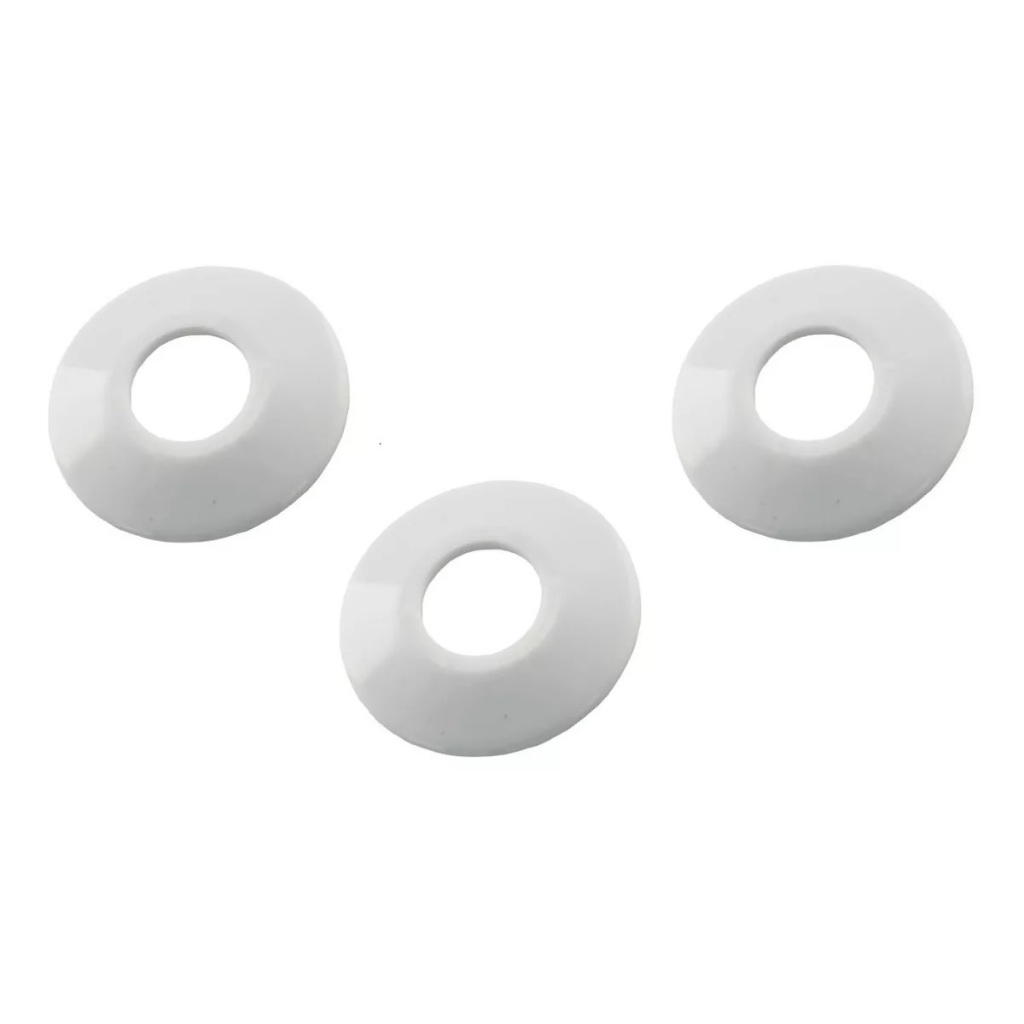 Kit 3 Canopla Plástica Branca Para Niple De 1/2 Purificador