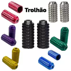Pedaleira Apoio para Bike Trolhão De Alumínio Cromado,preto,azul ou vermelho- Par.