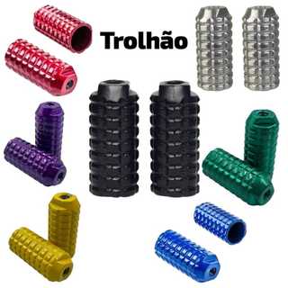 Pedaleira Apoio para Bike Trolhão De Alumínio Cromado,preto,azul ou vermelho- Par.