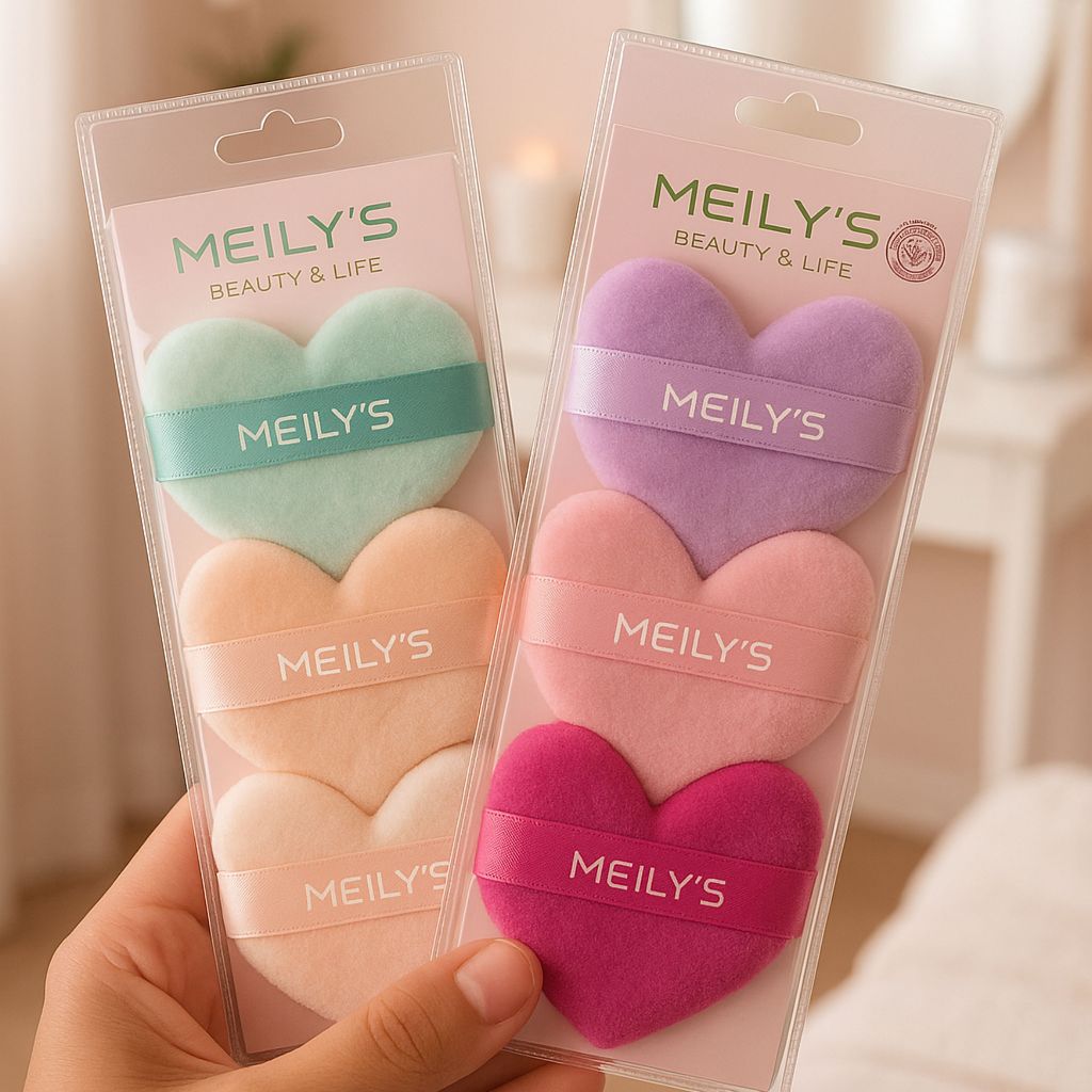 Esponja para Pó formato Coração Kit 3 unidades em Oferta na Shopee