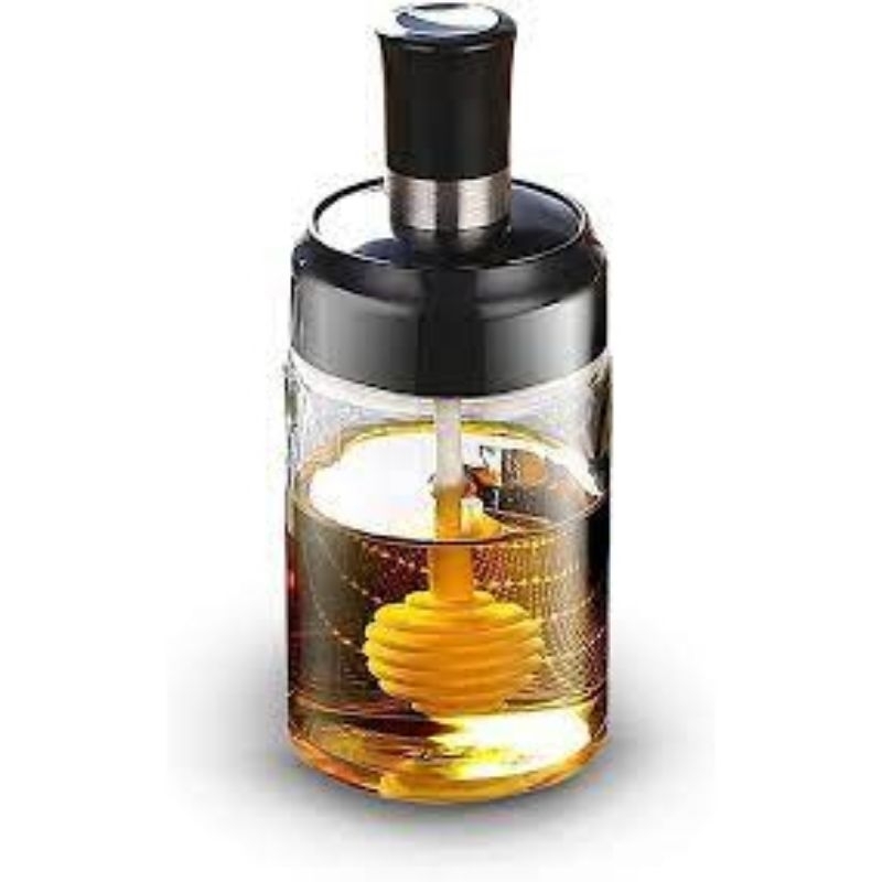 Porta Mel De Vidro C/ Tampa E Pegador de Plástico 260ml 