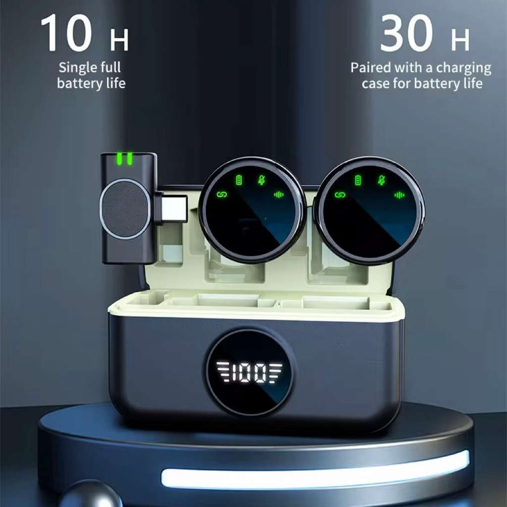 Microfone De Lapela Sem Fio Profissional Magnético Com Para iPhone Android Type C Lightning EL-1847