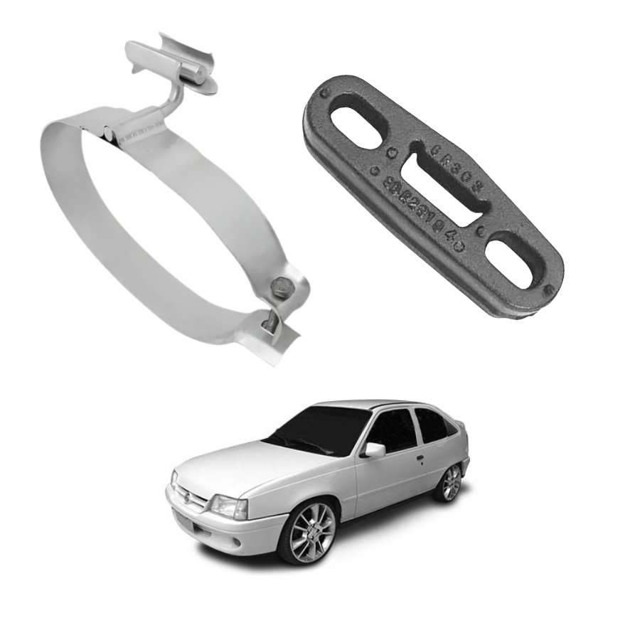 Kit Completo Cinta Suporte e Coxim Para Escapamento Traseiro Kadett  Monza
