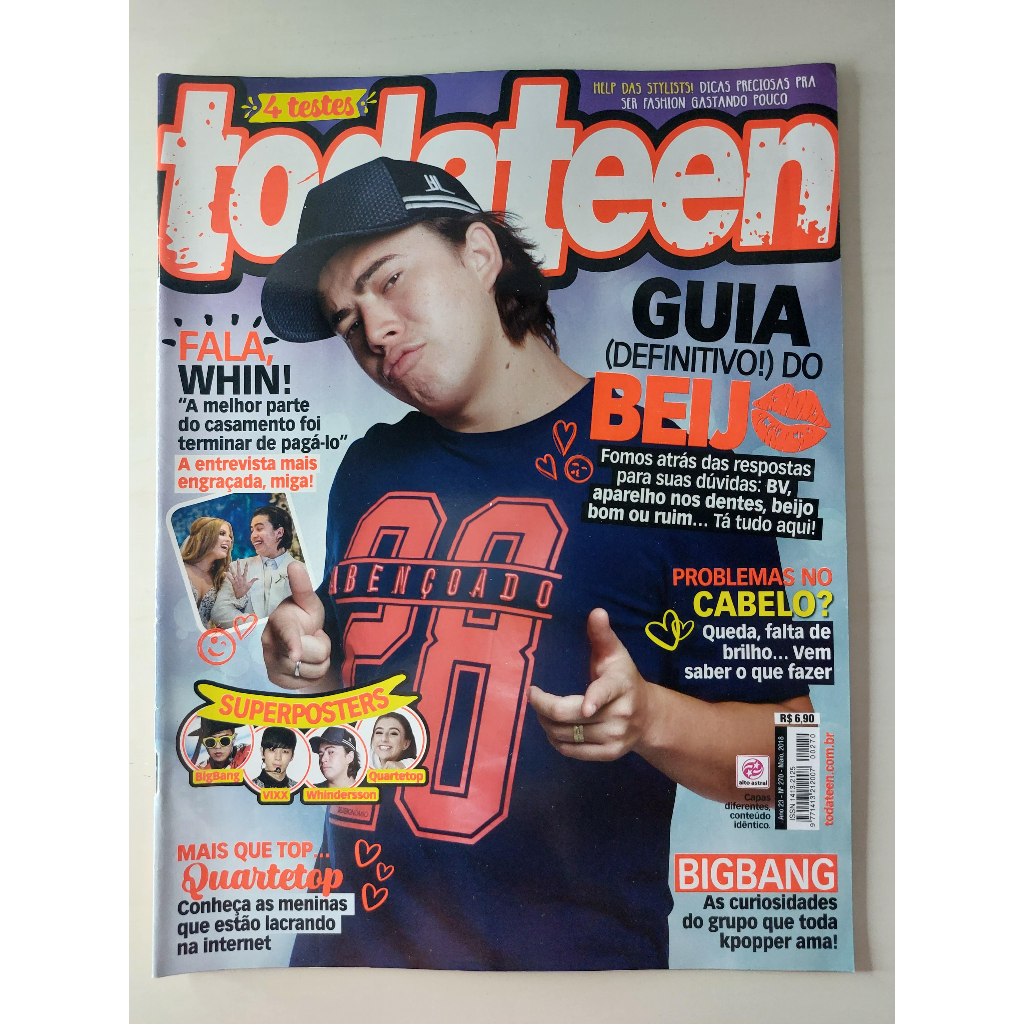 Revista Todateen Nº 270 Whindersson Nunes BIGBANG VIXX Quartetop Valentina Zenere Evelyn Regly Jeniffer Oliveira 2018