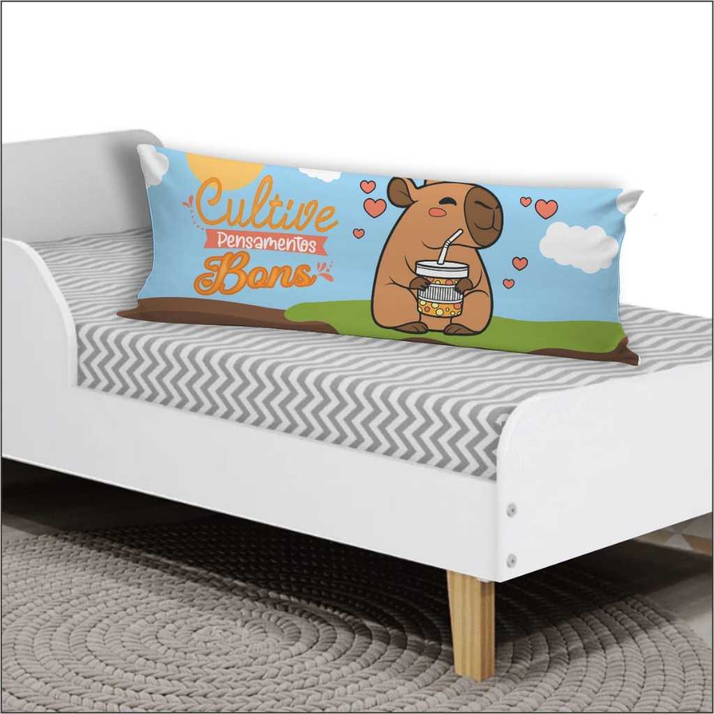 Travesseiro De Corpo Com Fronha Xuxinho Silicone Personalizado 0.90x0.30cm Desenho da Capivara em Oferta na Shopee
