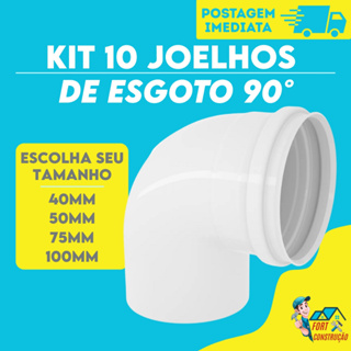 KIT 10 JOELHO ESGOTO / COTOVELO 90°Graus TODOS OS TAMANHOS Branca Krona Plastubos Tigre Fortlev em Oferta na Shopee