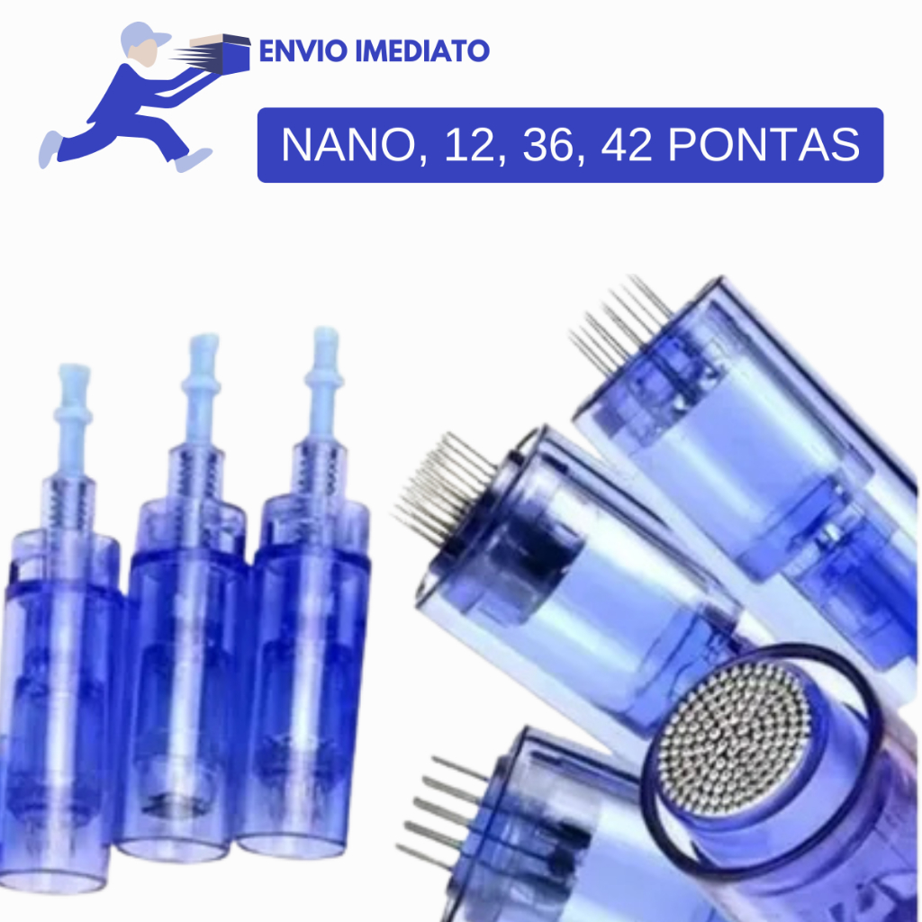 Kit Cartuchos Dermapen 12, 36, 42, e Nano Envio Rápido - No Brasil