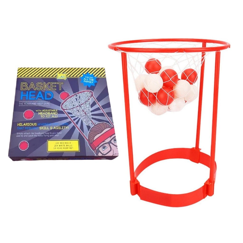 Jogo de Basquete Cesta na Cabeça Ajustável c/ 20 Bolinhas - Head Hoop Basketball Game - Basket Head