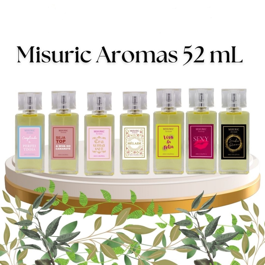 Perfume Deo Colonia Misuric Aromas 52 Ml em Oferta na Shopee