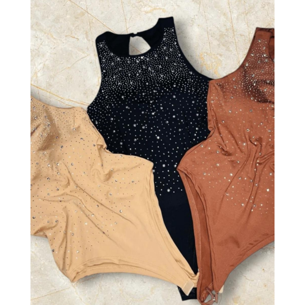 body feminino com aplicaçao strass balada boyadeira