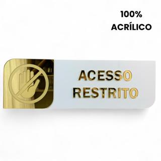 Placa para Portas de Identificação e Sinalização para Acesso Restrito Em Acrílico Espelhado em Oferta na Shopee