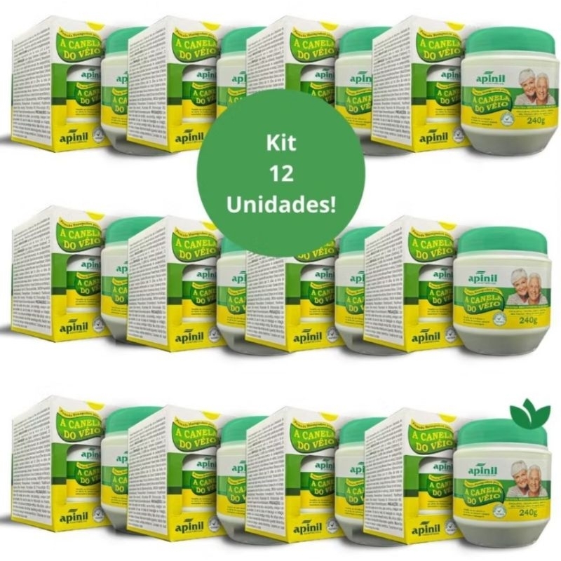 Kit 12 Canela de Velho Pomada de Massagem e dores musculares