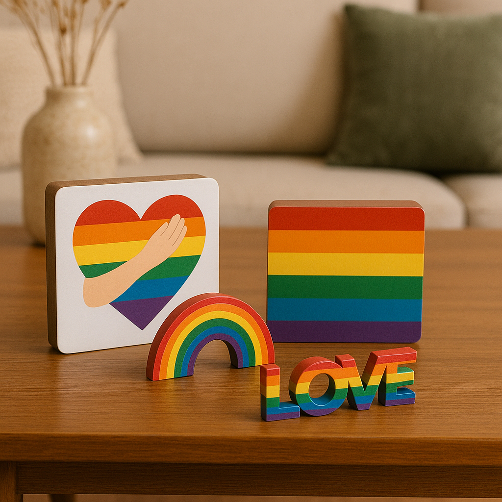 Decoração LGBT Arco-Íris em MDF em Oferta na Shopee