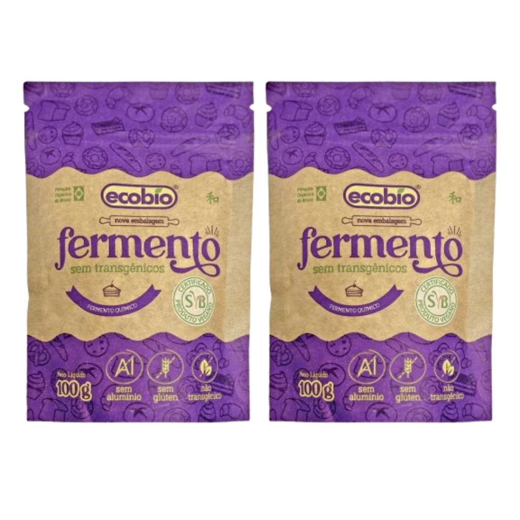 KIT - 2 Fermento Natural Não Transgênico E Sem Gluten Ecobio 100g (2 Un) em Oferta na Shopee