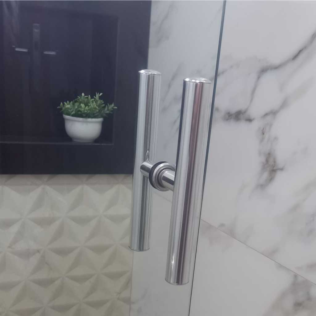 Puxador Tubular Redondo 20cm 1 Furo Para Porta de Vidro ou Box de Banheiro em Oferta na Shopee