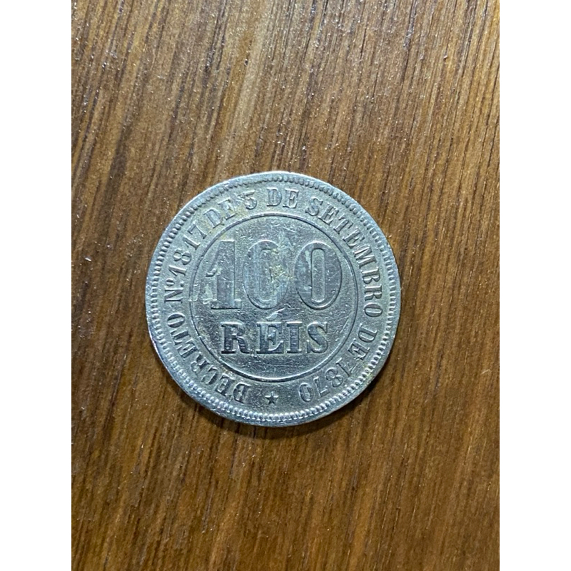 moeda 100 réis 1880 escassa