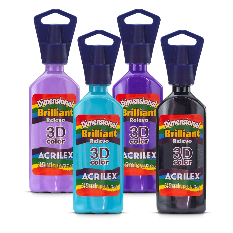Tinta Dimensional 3D Brilhante 35ml ACRILEX em Oferta na Shopee