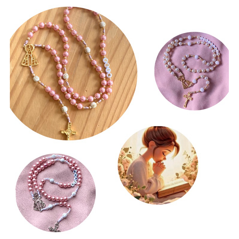 TERÇO DIA DAS MÃES RELIGIOSO CATÓLICO ORAÇÃO FÉ NOME PERAONALIZADO NOSSA SENHORA APARECIDA FORMATURA BATIZADO LEMBRANÇA