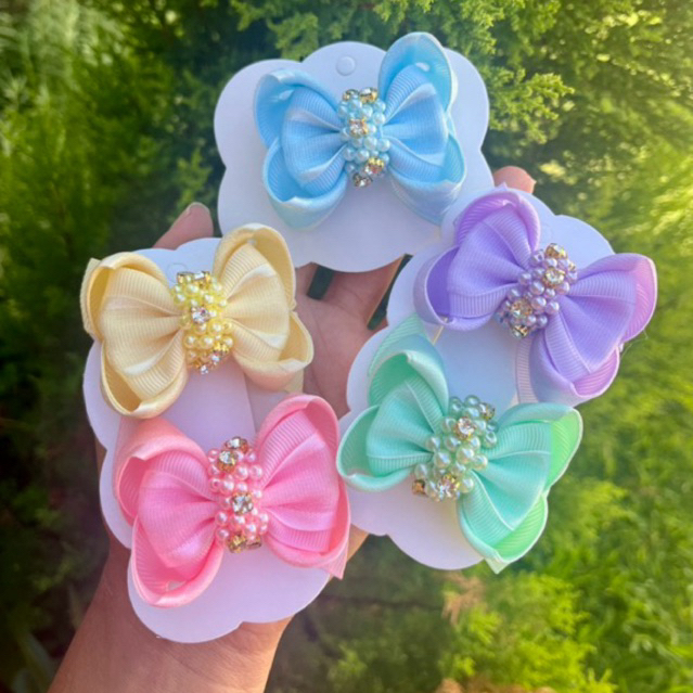 1 Laço para cabelo infantil pequeno luxo organza em Oferta na Shopee