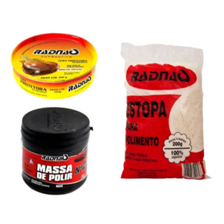 kit polimento automotivo massa n°2 tira risco, cera protetora e estopa em Oferta na Shopee