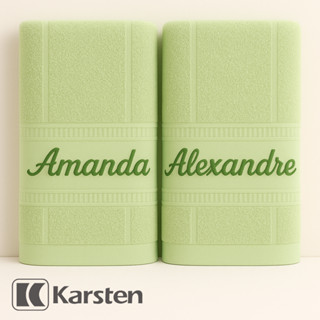 Kit Duas Toalha de Banho Karsten Stella + Nome Bordado de sua preferencia - Kit 2 Peças