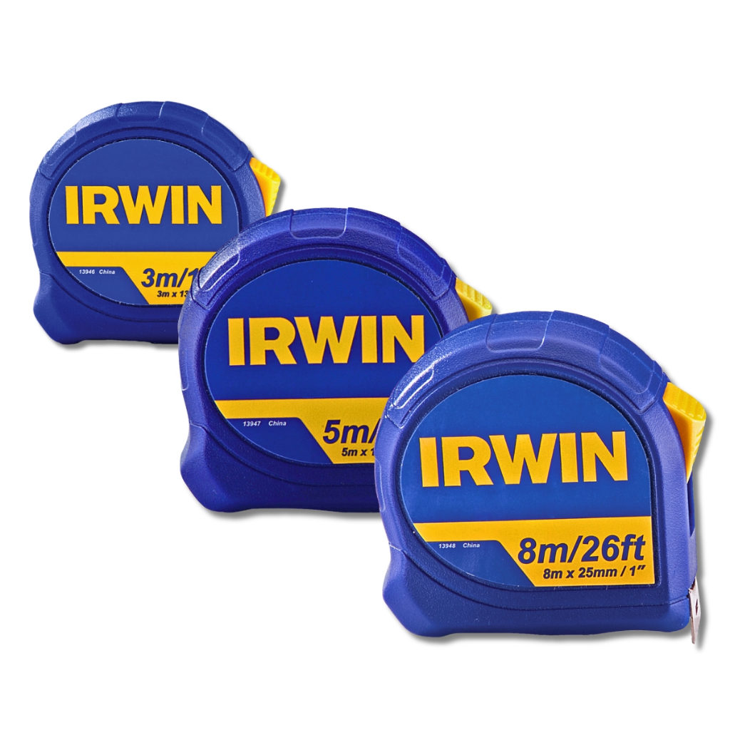 Trena Manual ABS Standard 3 5 e 8 Metros Fita de Aço Irwin Profissional