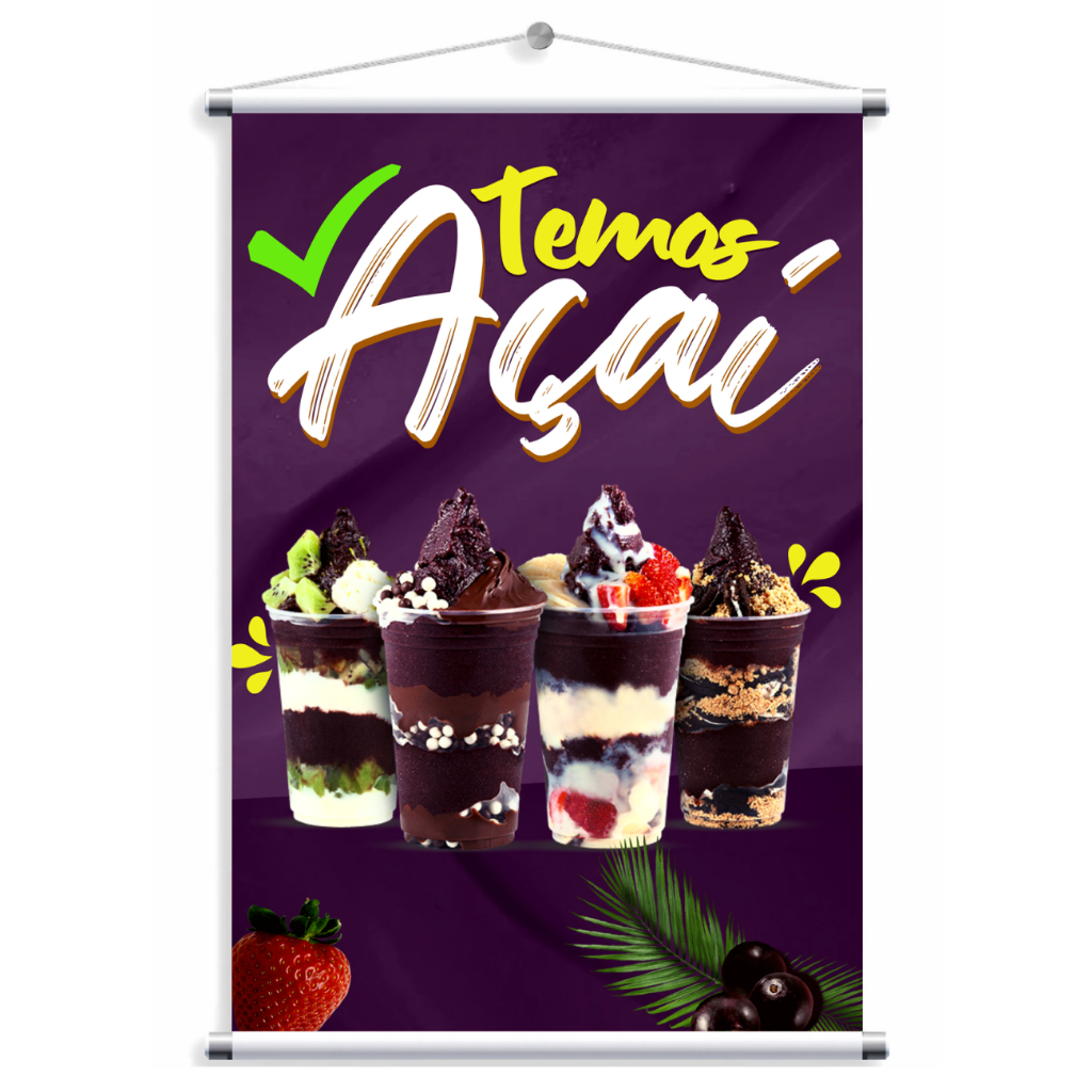 BANNER AÇAÍ TEMOS AÇAÍ SORVETERIA SORVETE (BAN 47) em Oferta na Shopee