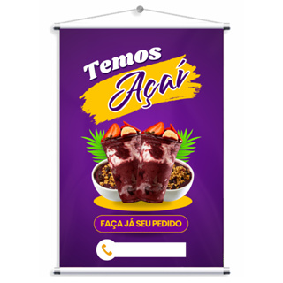 BANNER TEMOS AÇAÍ SORVETERIA SORVETE (BAN48) em Oferta na Shopee