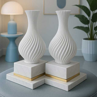 Kit 02 Vasos Decorativo - Branco 15cm em Oferta na Shopee