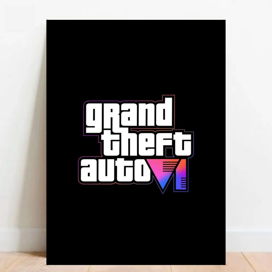 Quadro Placa decorativa geek Gta VI 6 video game poster 40X30cm A3 games jogos nerd 01