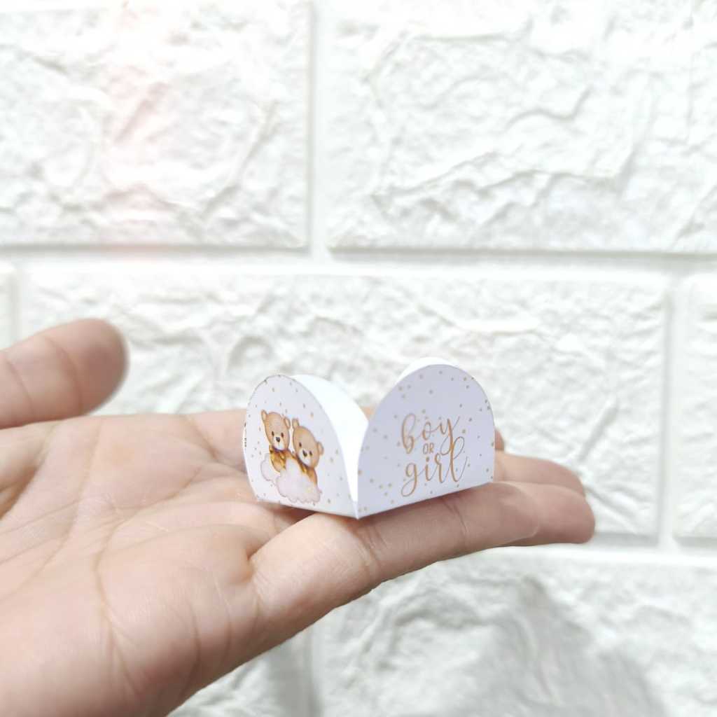 Forminhas de Brigadeiro Personalizada CHÁ REVELAÇÃO URSINHO DOURADO