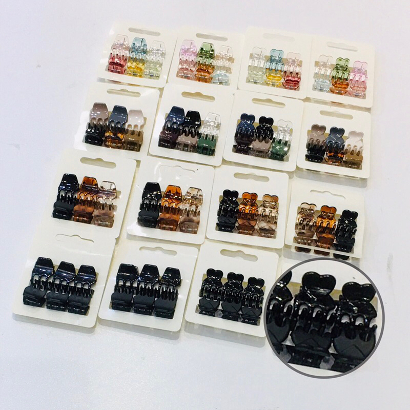 Cartela com 6/18/36 pcs de Piranhas Pequenas Preta ou Colorida / Acessórios De Cabelo Infantil em Oferta na Shopee