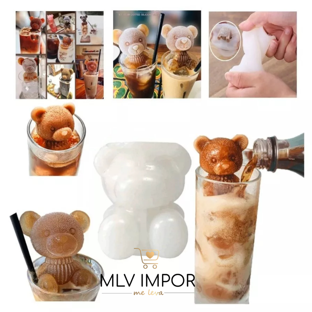 Forma Gelo Chocolate Silicone 3d Urso Da Coca Bear Ice Mold