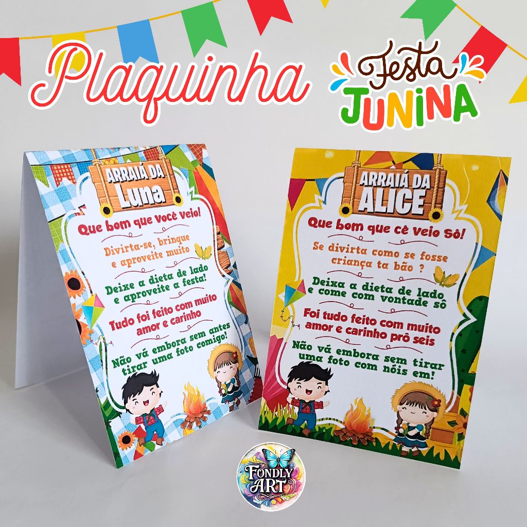 Plaquinha de agradecimento - Centro de mesa para Festa Junina / Arraiá / Charraiá - Personalizadas !