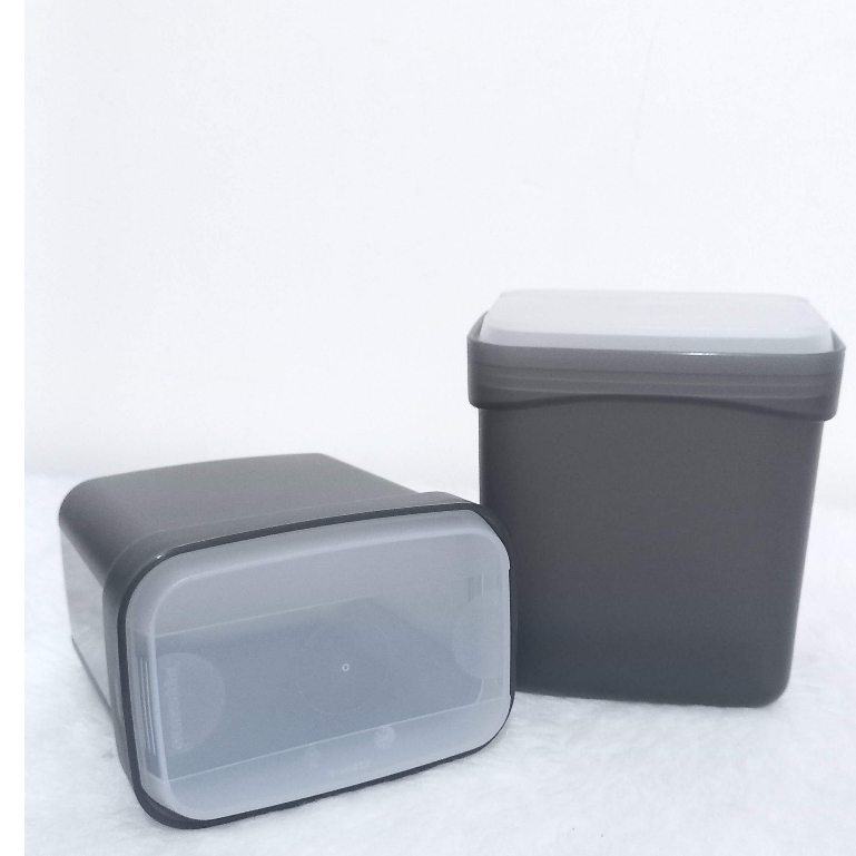 Kit Tupperware Organizador Retangular Médio 450ml Preto - 2 peças