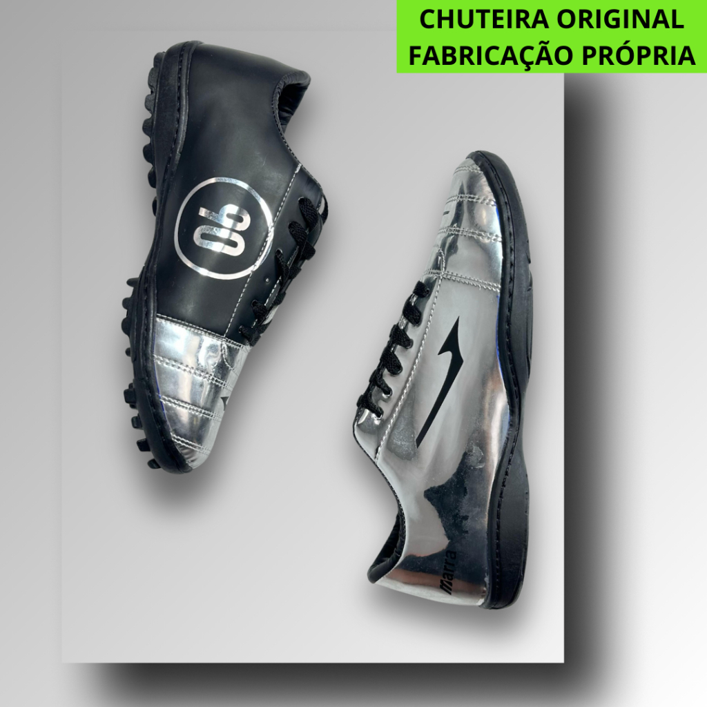 Chuteira Total MARRA 90 - SOCIETY com Travas Costurada Grama Sintética Socyte Unissex Promoção