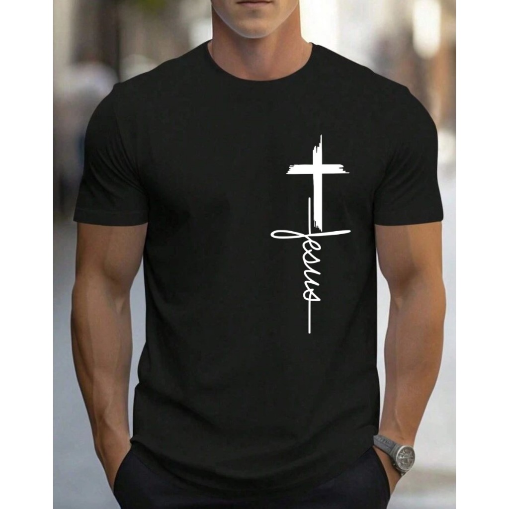 Camiseta Masculina Lisa Estilo Casual Algodão 100% Premium Jesus