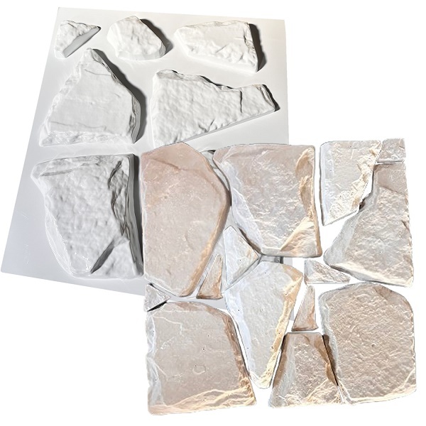 Fôrma 3d Jogo 12 Pedra Moledo Natural Molde 3d Para Cimento/concreto 584-A