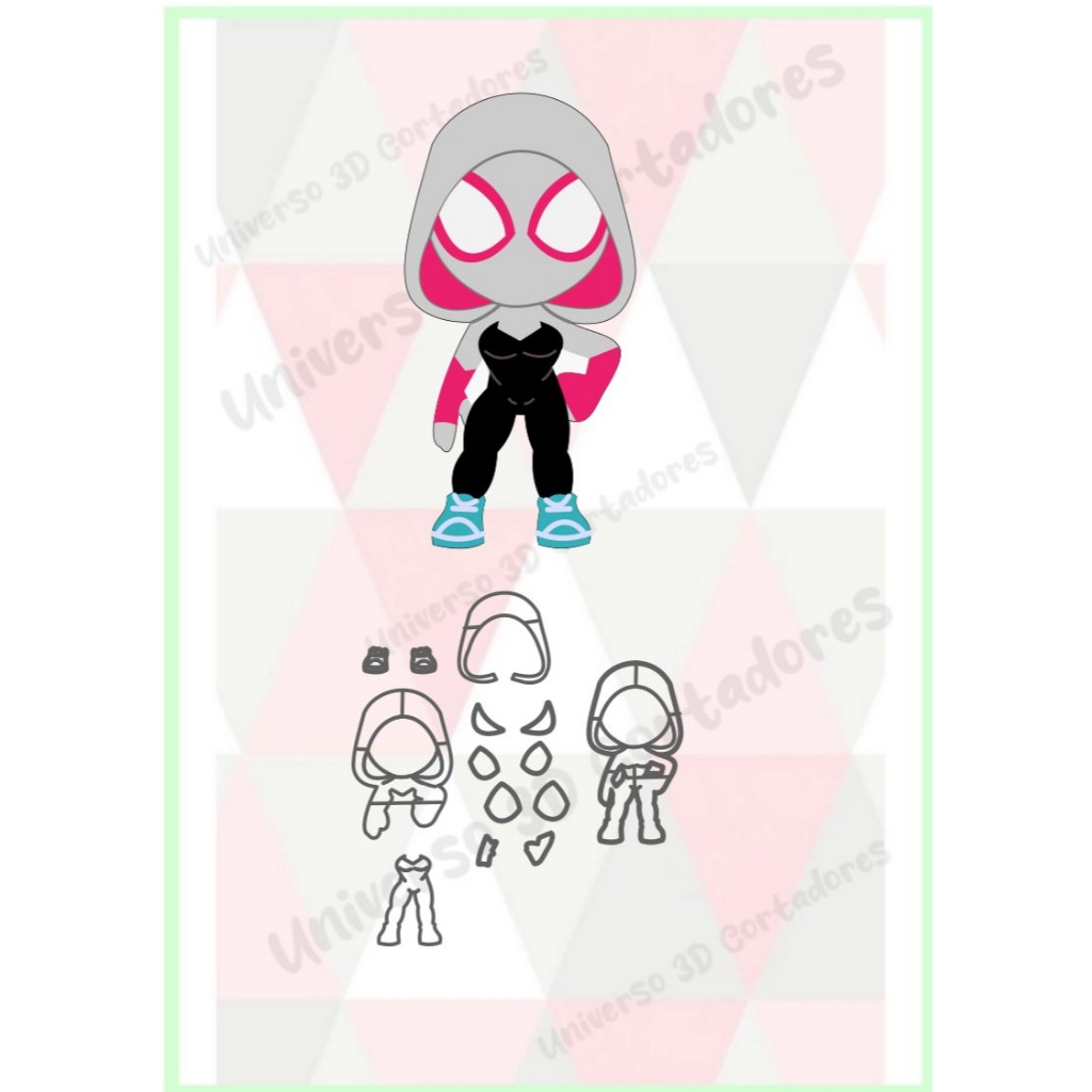 cortador aranha fantasma mulher aranha 6,5cm (homem aranha)