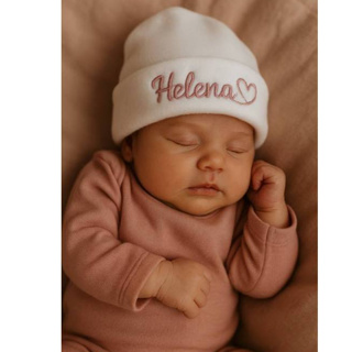 touca personalizada RN com luvinhas/touca para bebê /touca personalizada com nome touca bebê em Oferta na Shopee