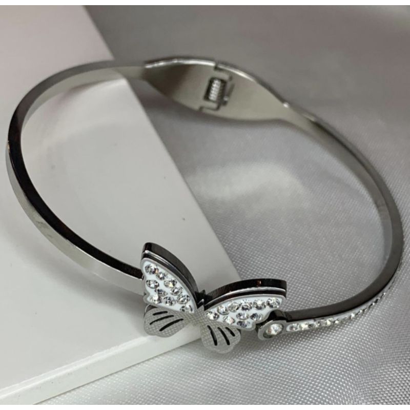 Bracelete Borboleta Feminino em Aço Inoxidável | Antialérgico, Elegante e Delicado