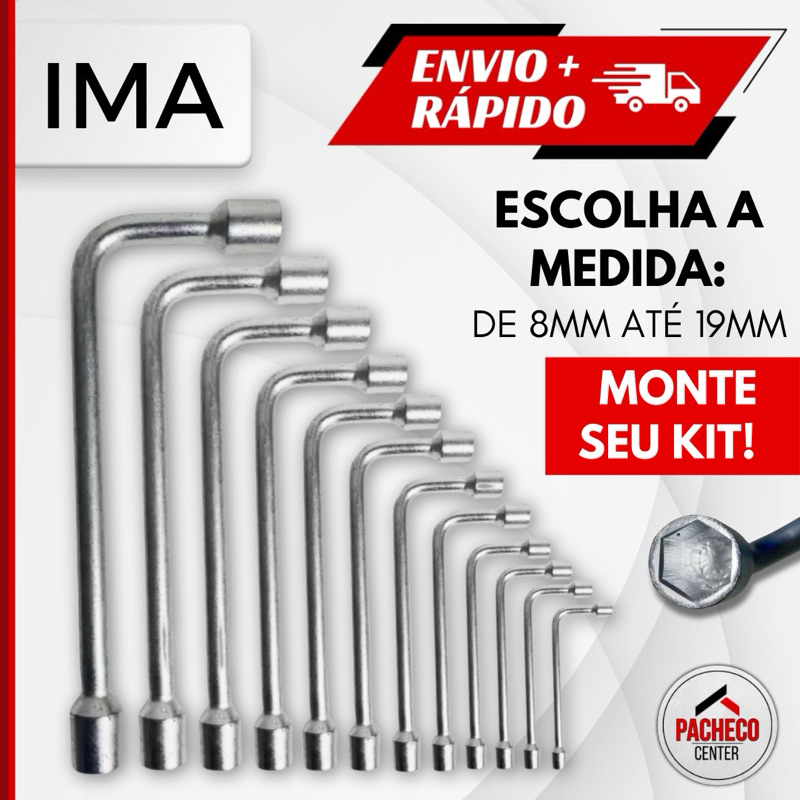 Chave Biela L 8MM até 19MM Aço Carbono Kit ou Unidade ou Escolha e Monte o seu Kit - IMÃ